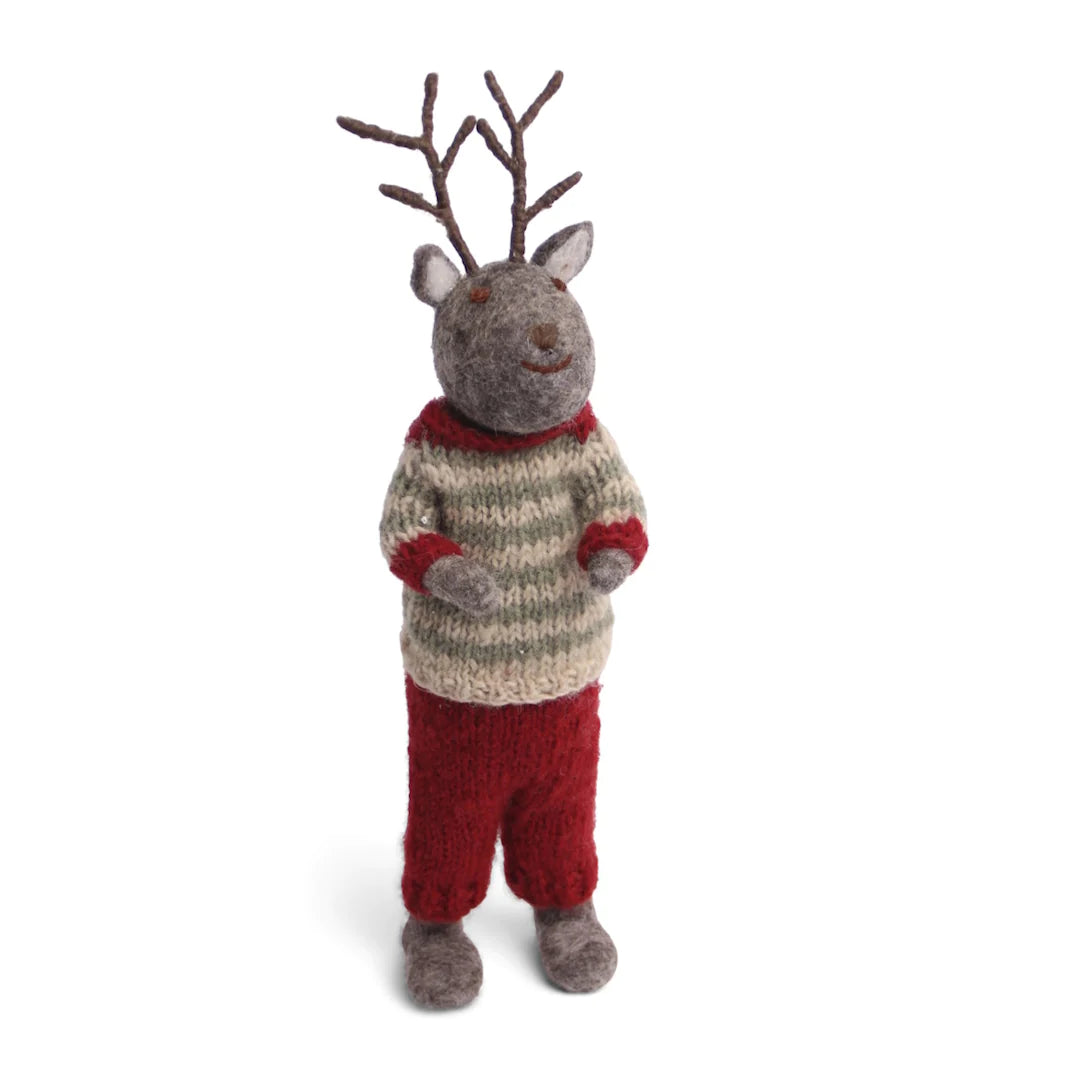 Big Deer Boy Grey with Pants & Sweater | Gry & Sif | Miss Arthur | Home Goods | Tasmania