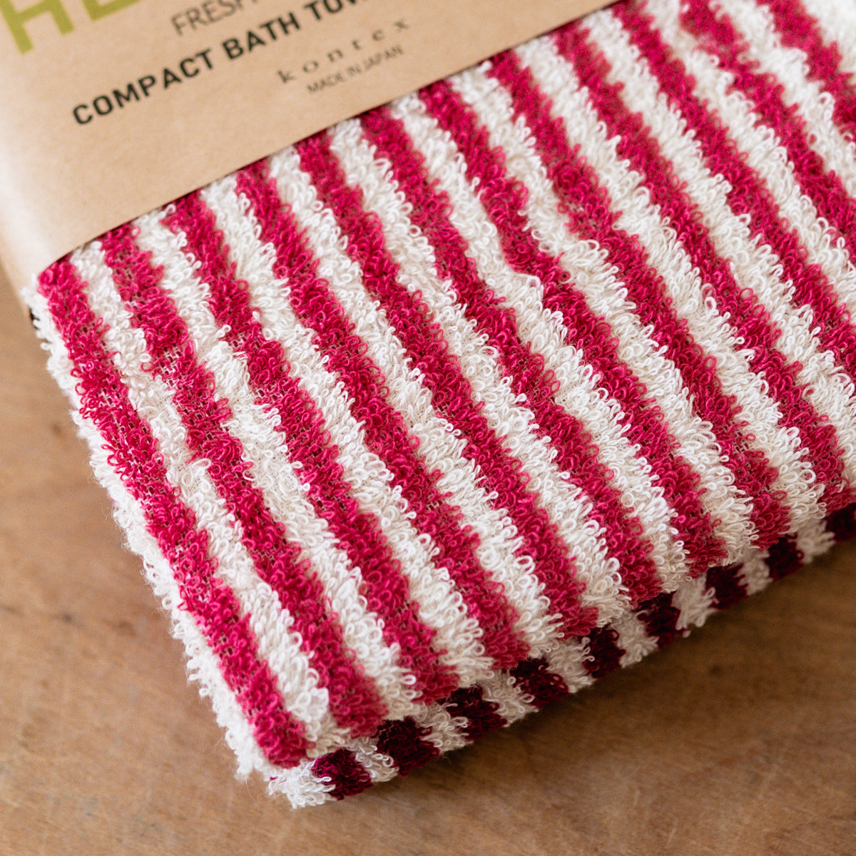 Kontex Hemp Stripe Bath Towel Pink