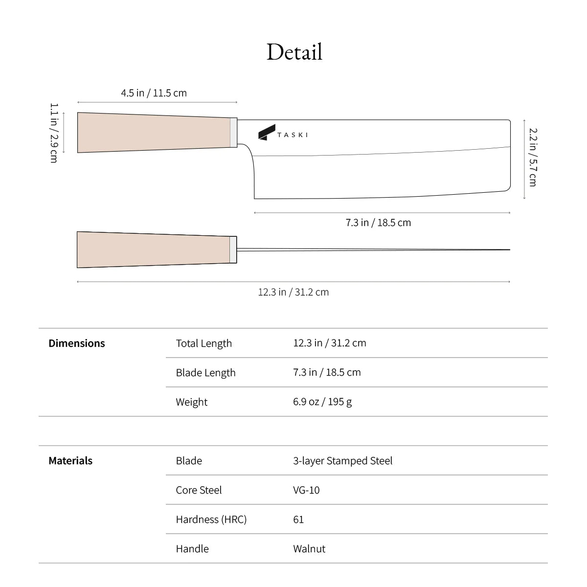 Taski Premium 7" Nakiri Knife | Taski | Miss Arthur | Home Goods | Tasmania