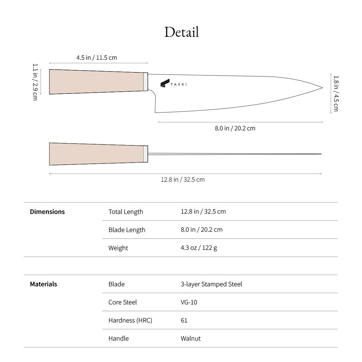 Taski Premium 8" Chefs Knife | Taski | Miss Arthur | Home Goods | Tasmania