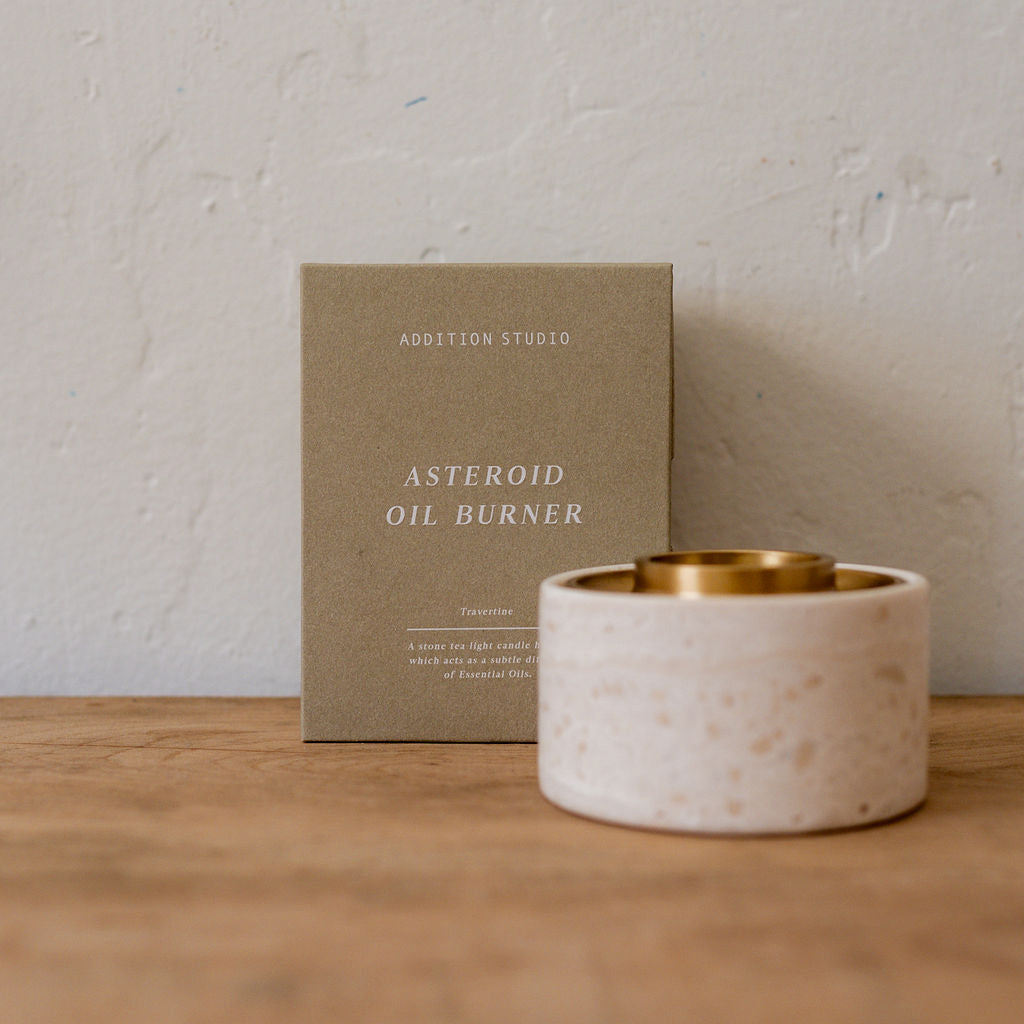 Addition Studio Asteroid Oil Burner Stone - Travertine | Addition Studio | Miss Arthur | Home Goods | Tasmania