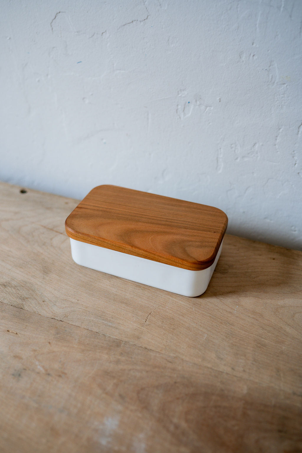 Noda Horo Enamel Butter Dish with Cherrywood Lid Small | Noda Horo | Miss Arthur | Home Goods | Tasmania