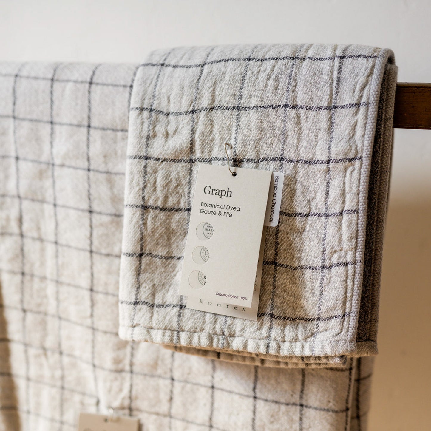 Kontex Graph Hand Towel Charcoal | Kontex | Miss Arthur | Home Goods | Tasmania