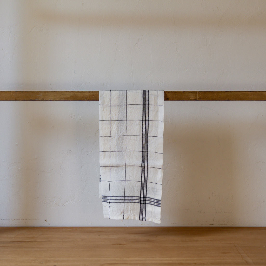 Charvet Éditions French Linen Bistrot Tea Towel Blanc Noir | Charvet Éditions | Miss Arthur | Home Goods | Tasmania