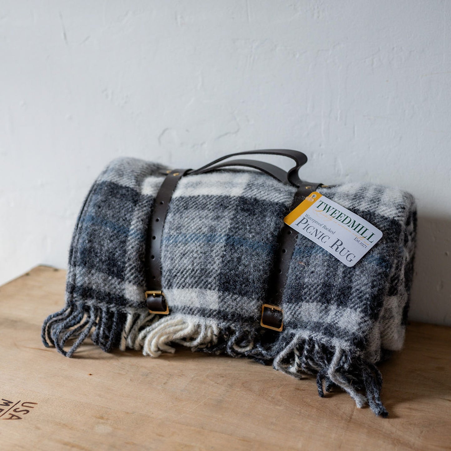 Tweedmill Textiles Polo Wool Picnic Rug Cottage Grey | Tweedmill Textiles | Miss Arthur | Home Goods | Tasmania