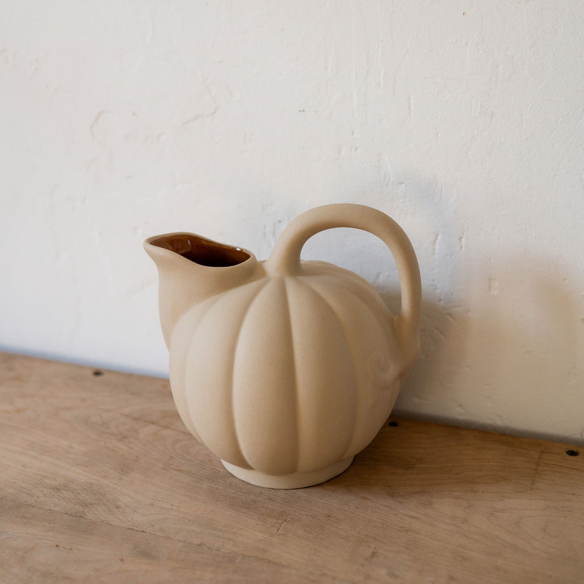Manufacture de Digoin Melon Shaped Jug 1L Gres Brut Miel | Manufacture de Digoin | Miss Arthur | Home Goods | Tasmania