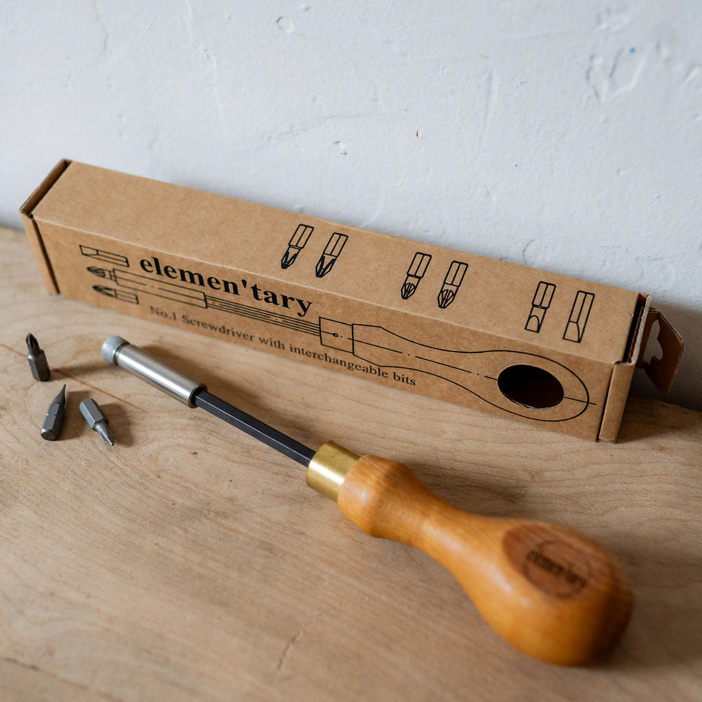 No.1 Screwdriver Sets (Large Handle + 6 Bits) | elemen'tary | Miss Arthur | Home Goods | Tasmania