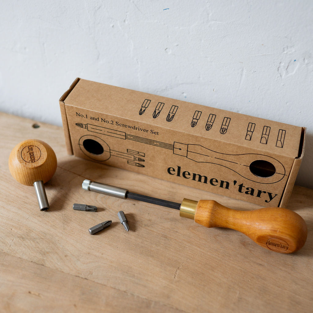 No.3 Screwdriver Sets (Both Handle + 9 Bits) | elemen'tary | Miss Arthur | Home Goods | Tasmania