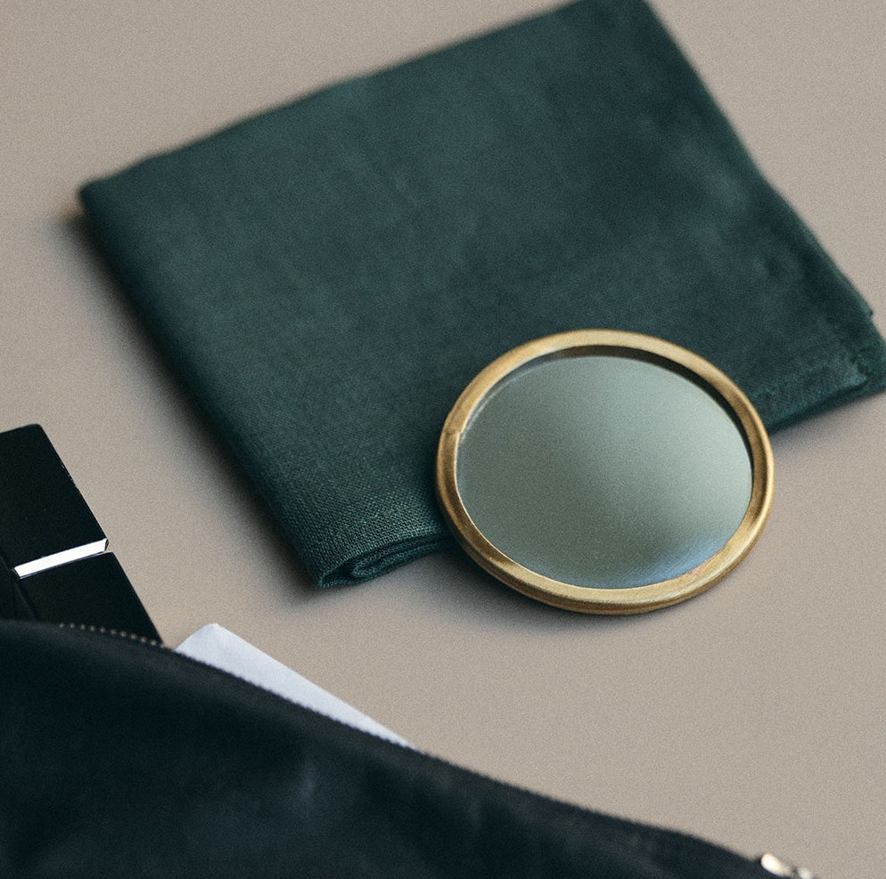 Fog Linen Work Brass Framed Mirror Round Small | Fog Linen Work | Miss Arthur | Home Goods | Tasmania