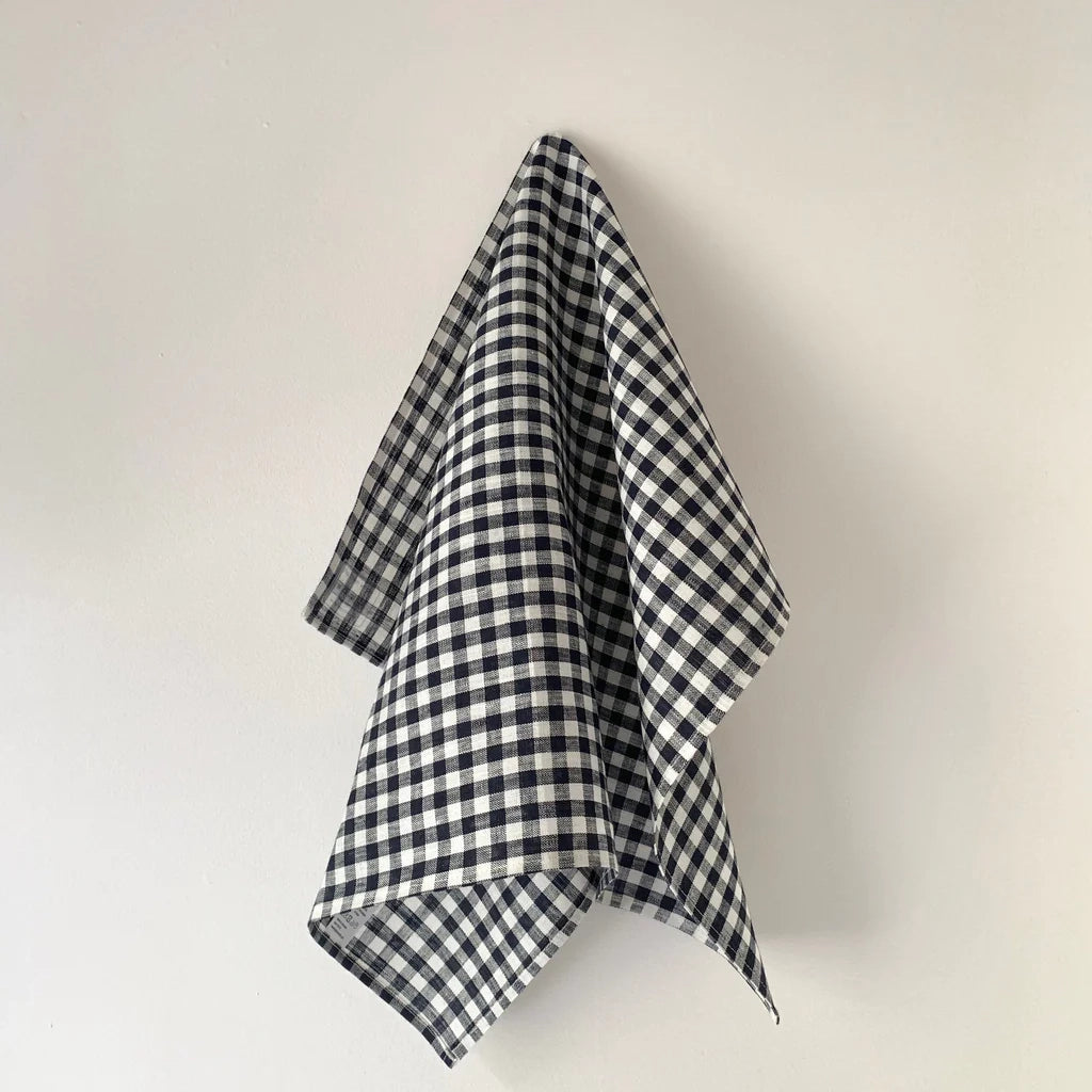 Fog Linen Work Linen Kitchen Cloth Navy White Check | Fog Linen Work | Miss Arthur | Home Goods | Tasmania