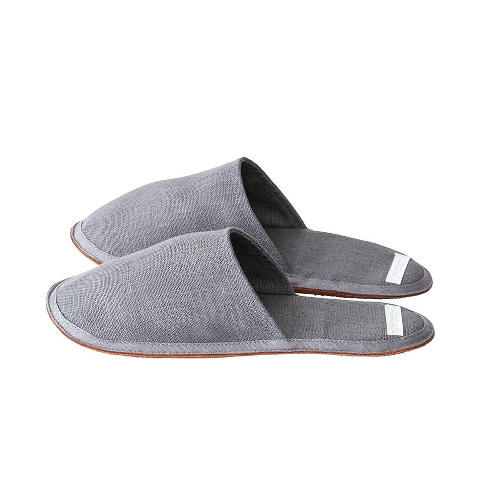 Fog Linen Work Linen Slippers Gris Blue Large | Fog Linen Work | Miss Arthur | Home Goods | Tasmania