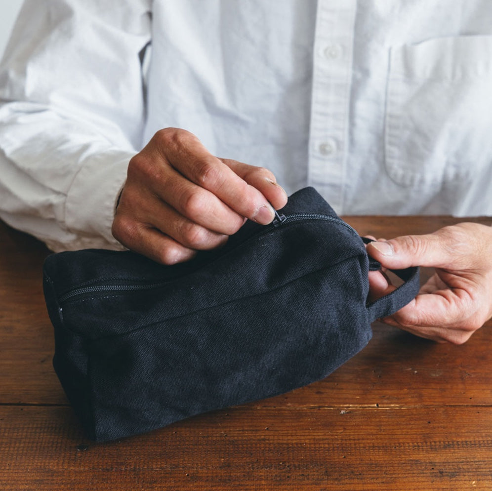 Fog Linen Work Cotton Teeya Pouch Large Midnight | Fog Linen Work | Miss Arthur | Home Goods | Tasmania