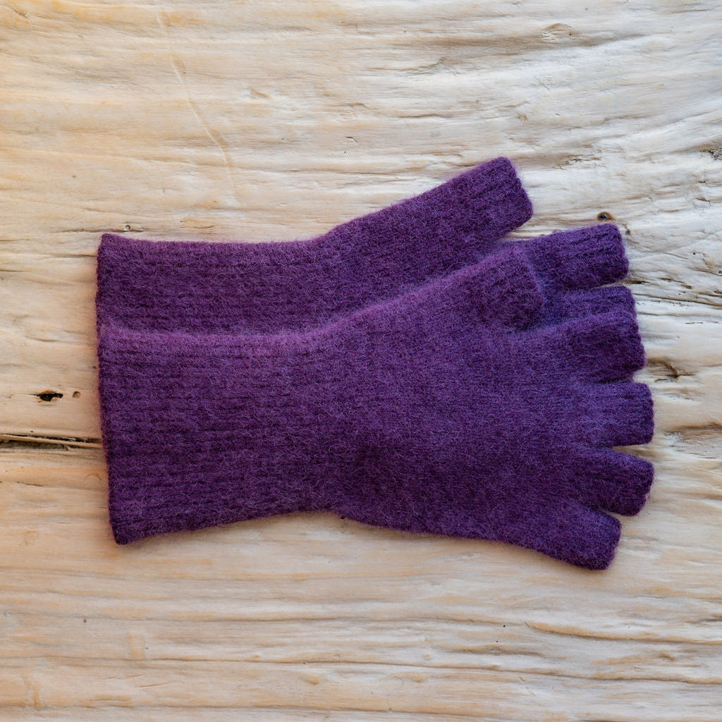 Penelope Durston Angora and Lambswool Fingerless Gloves Grape | Penelope Durston | Miss Arthur | Home Goods | Tasmania