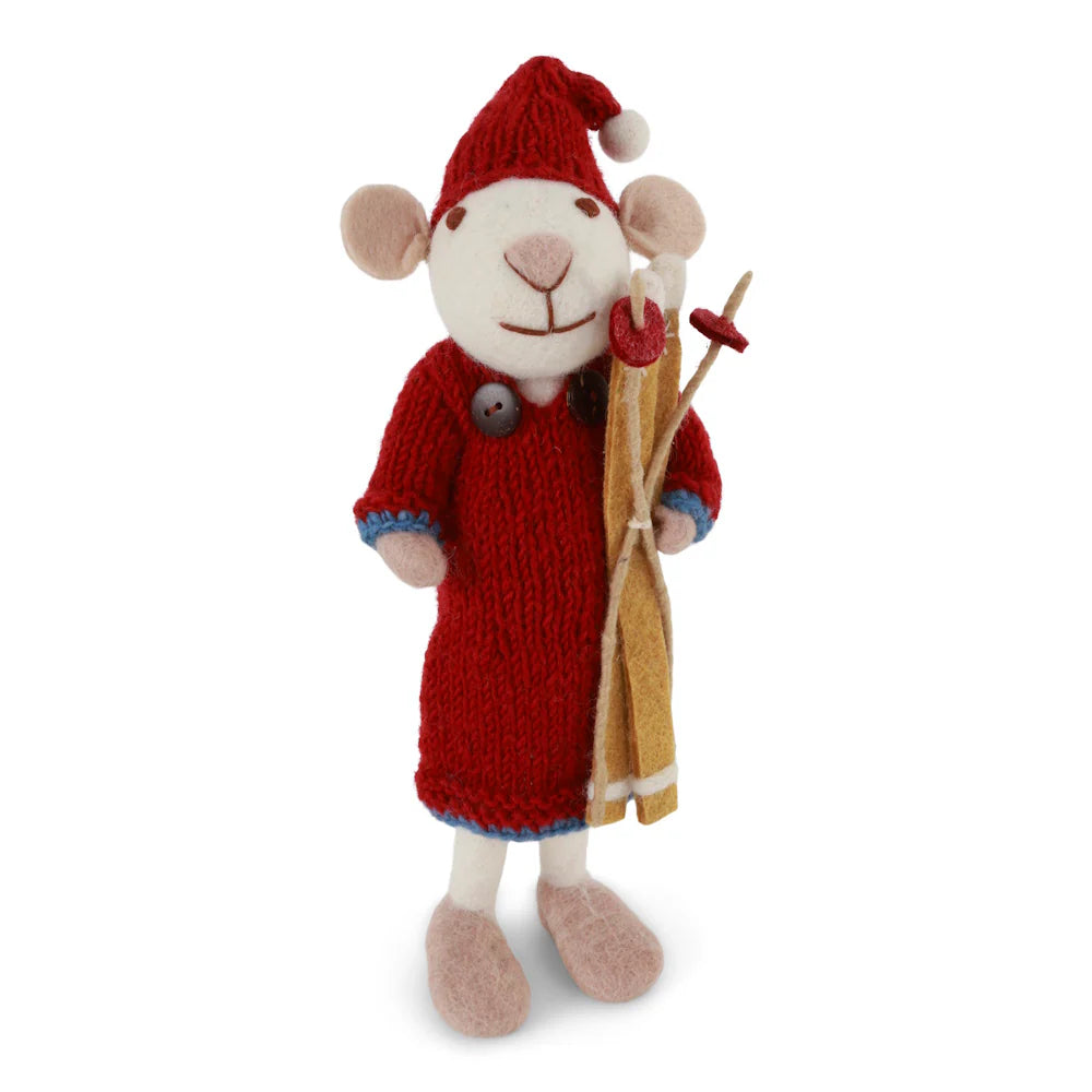 Gry & Sif Big Mouse Girl White with Skis
