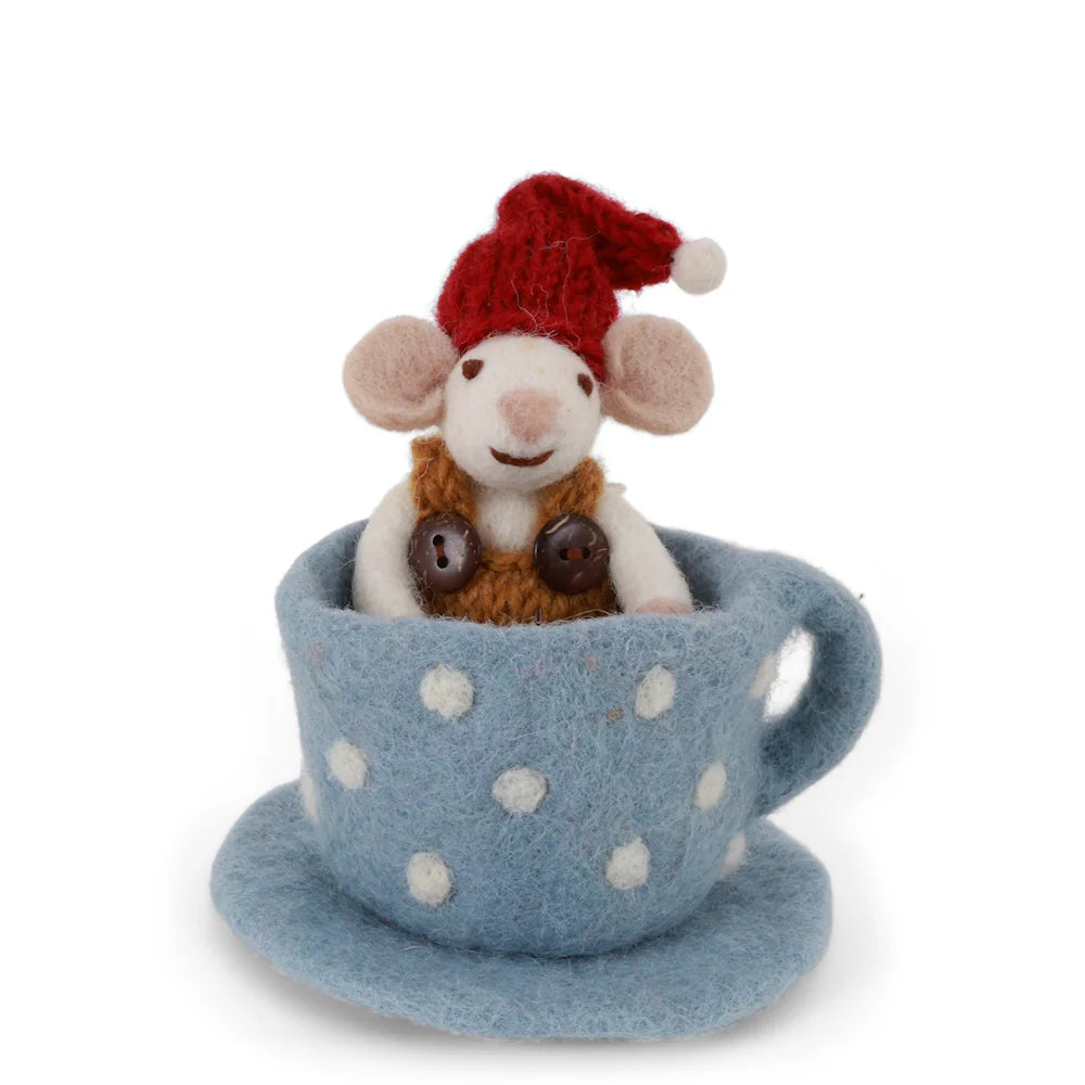 Gry & Sif Mouse in Blue Coffee Cup