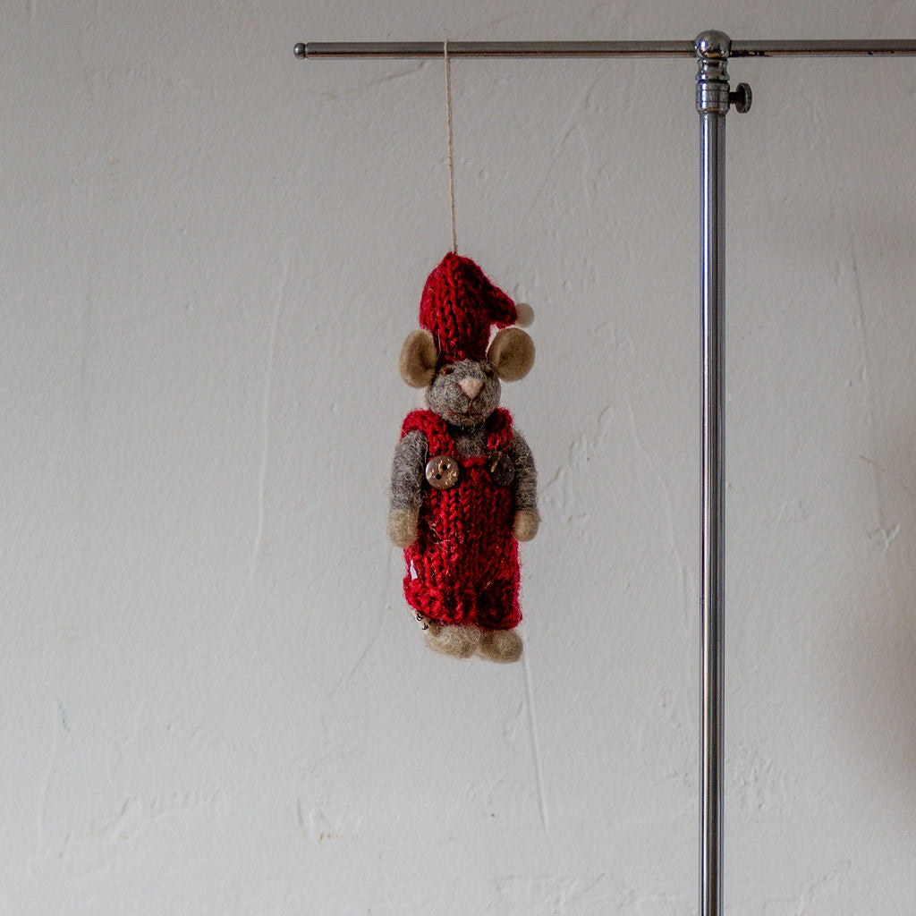Gry & Sif Small Mouse Boy Grey with Red Pants | Gry & Sif | Miss Arthur | Home Goods | Tasmania