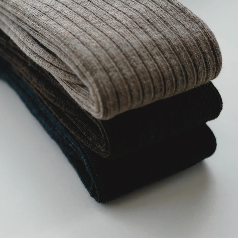 Hakne Merino Wool Ribbed High Socks Mocha Brown Medium | Hakne | Miss Arthur | Home Goods | Tasmania