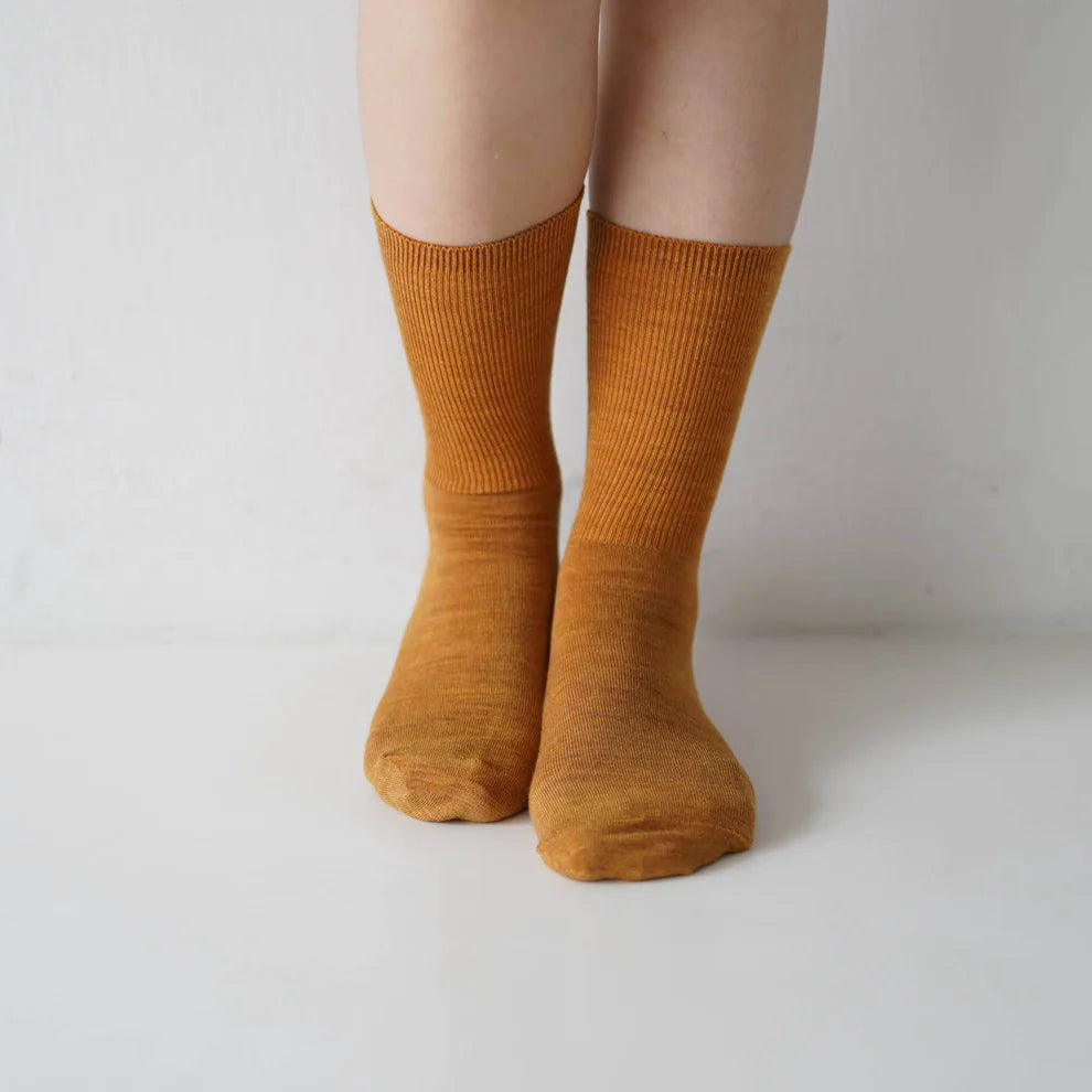 Hakne Merino Wool Ribbed Socks Amber Medium | Hakne | Miss Arthur | Home Goods | Tasmania