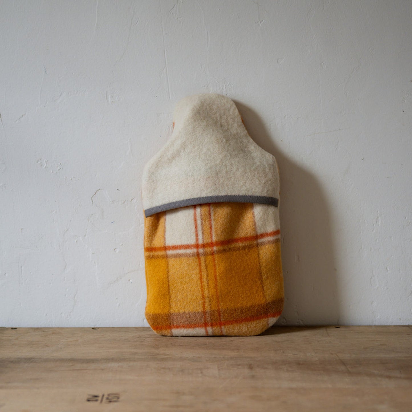 Vintage Wool Blanket Hot Water Bottle Cover Orange Tartan | Miss Arthur | Miss Arthur | Home Goods | Tasmania