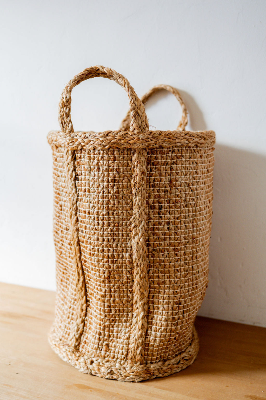 Fair Go Trading Jute Basket Hatched Weave Tall 48cm | Fair Go Trading | Miss Arthur | Home Goods | Tasmania