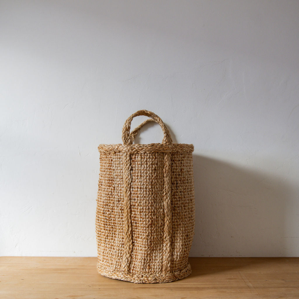 Fair Go Trading Jute Basket Hatched Weave Tall 48cm | Fair Go Trading | Miss Arthur | Home Goods | Tasmania