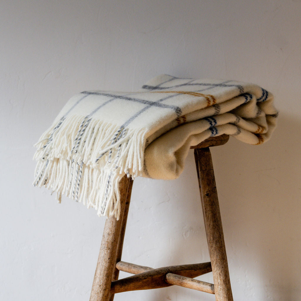 Klippan Tartan Wool Blanket White Yellow | Klippan | Miss Arthur | Home Goods | Tasmania