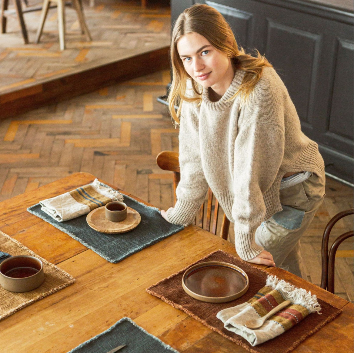 Libeco Jasper Placemat Smoke | Libeco | Miss Arthur | Home Goods | Tasmania