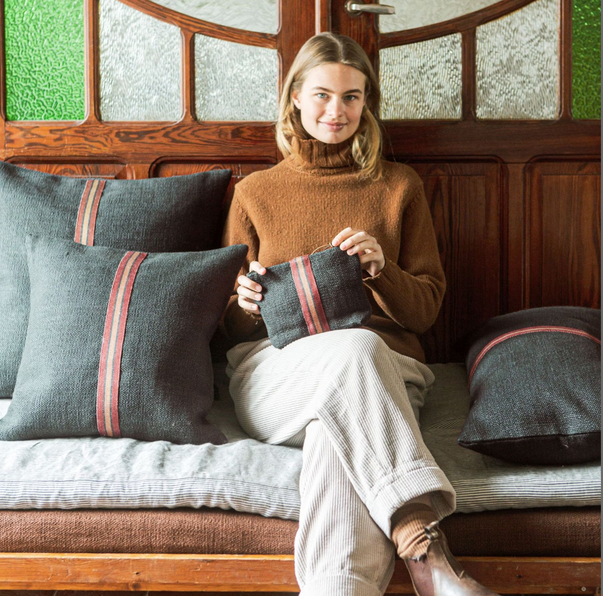 Libeco Jasper Cushion Cover 40cm x 80cm Smoke | Libeco | Miss Arthur | Home Goods | Tasmania