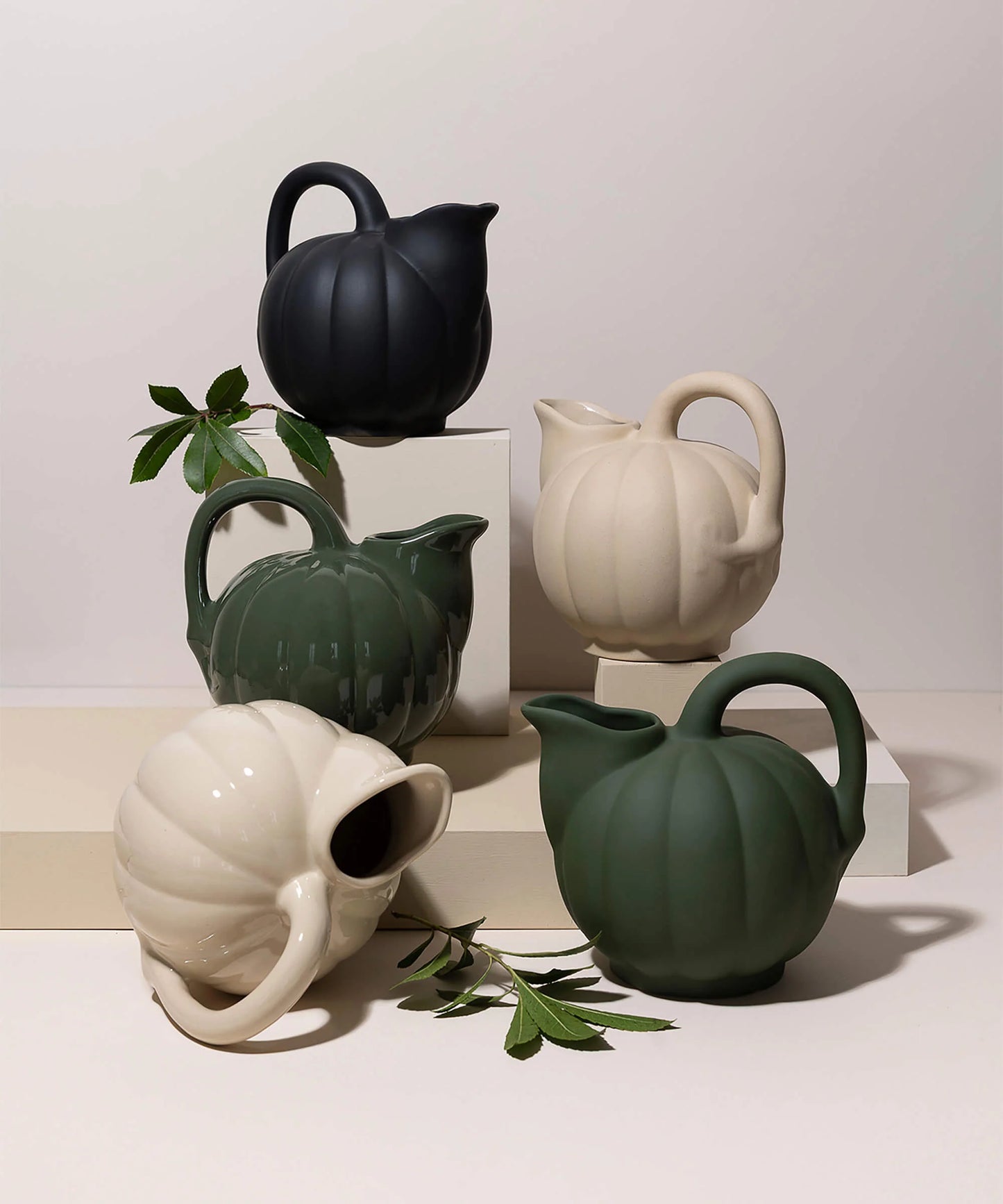Manufacture de Digoin Melon Shaped Jug 1L Vert Mousse | Manufacture de Digoin | Miss Arthur | Home Goods | Tasmania