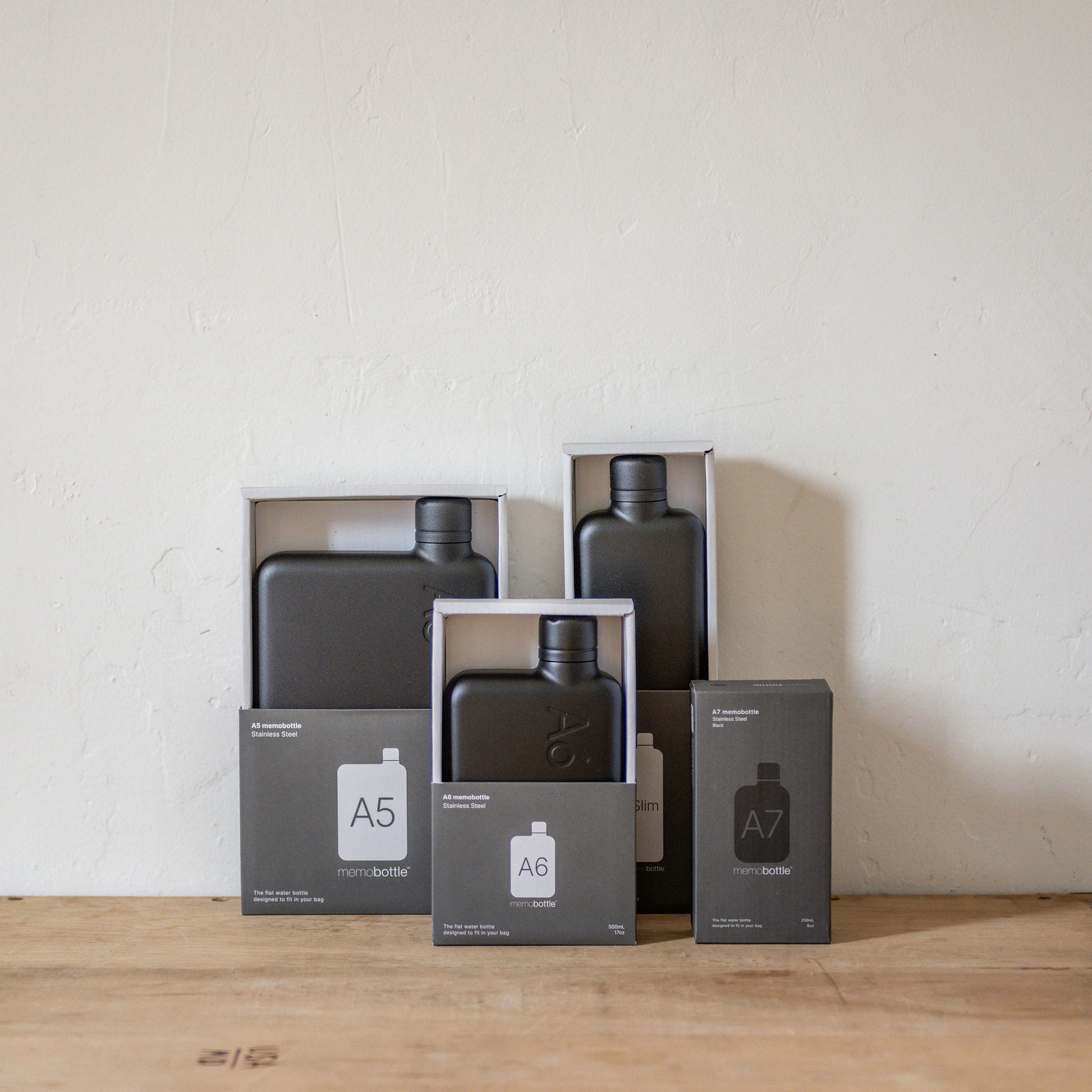 Memobottle Stainless Steel Bottle Black A5 | Memobottle | Miss Arthur | Home Goods | Tasmania