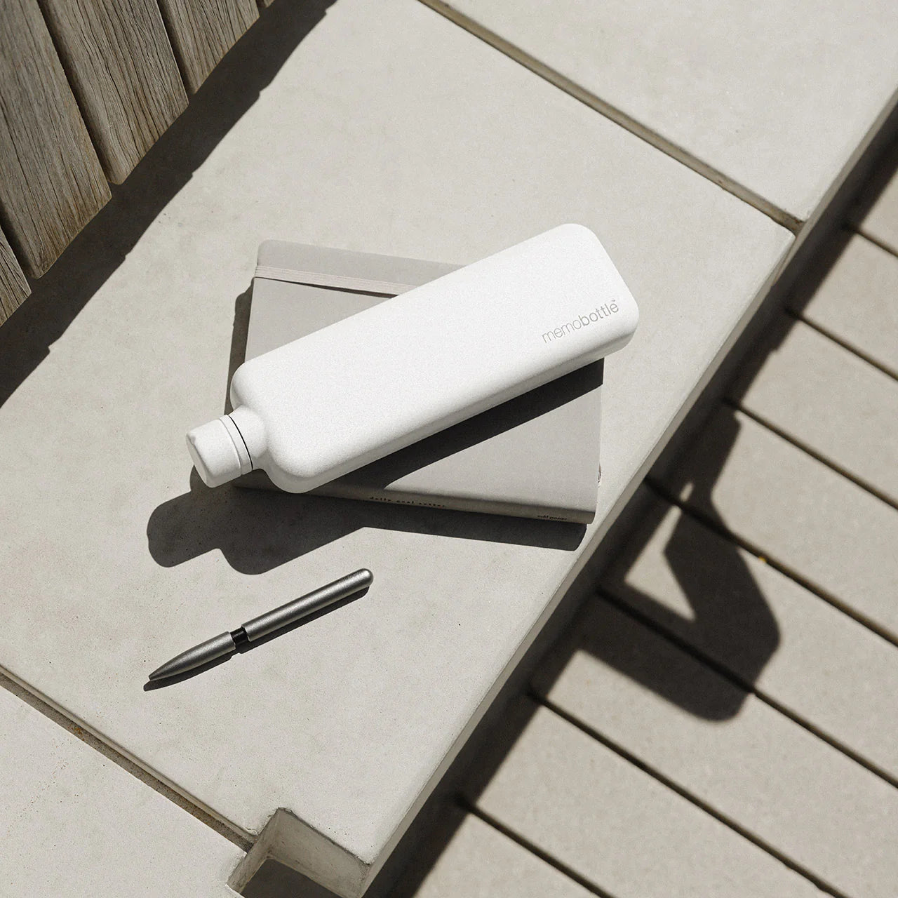 Memobottle Stainless Steel Bottle White Slim | Memobottle | Miss Arthur | Home Goods | Tasmania