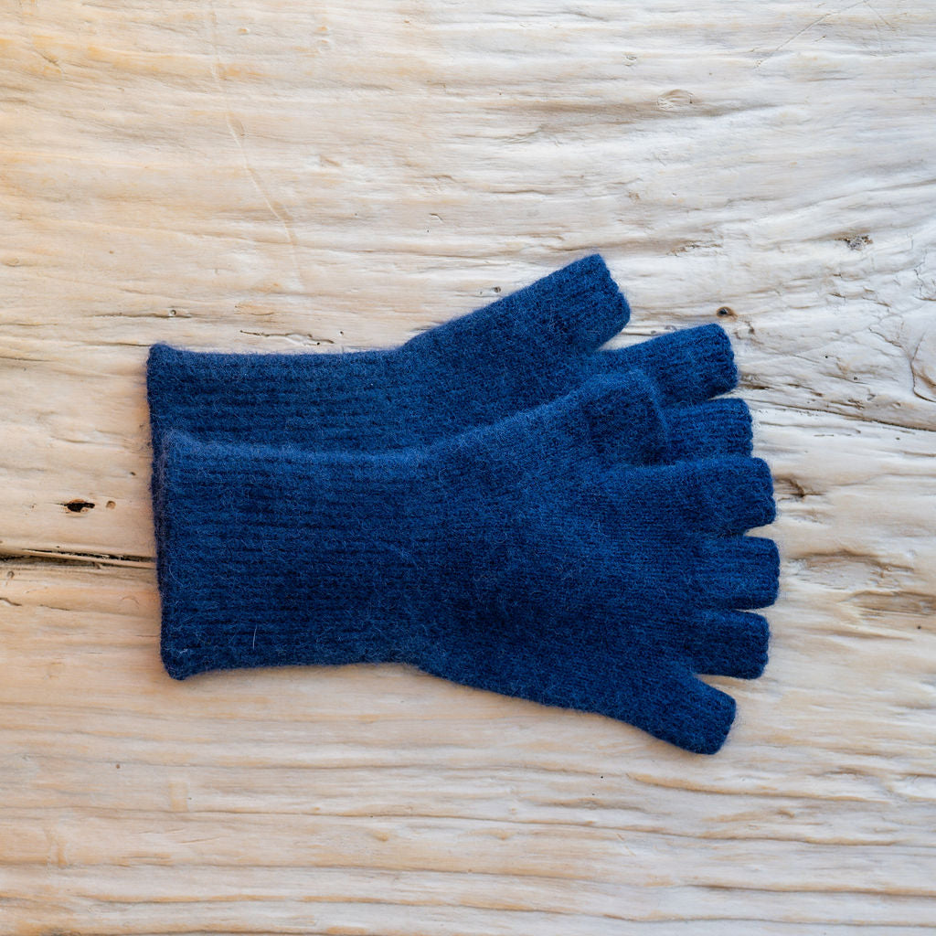 Penelope Durston Angora and Lambswool Fingerless Gloves Navy | Penelope Durston | Miss Arthur | Home Goods | Tasmania