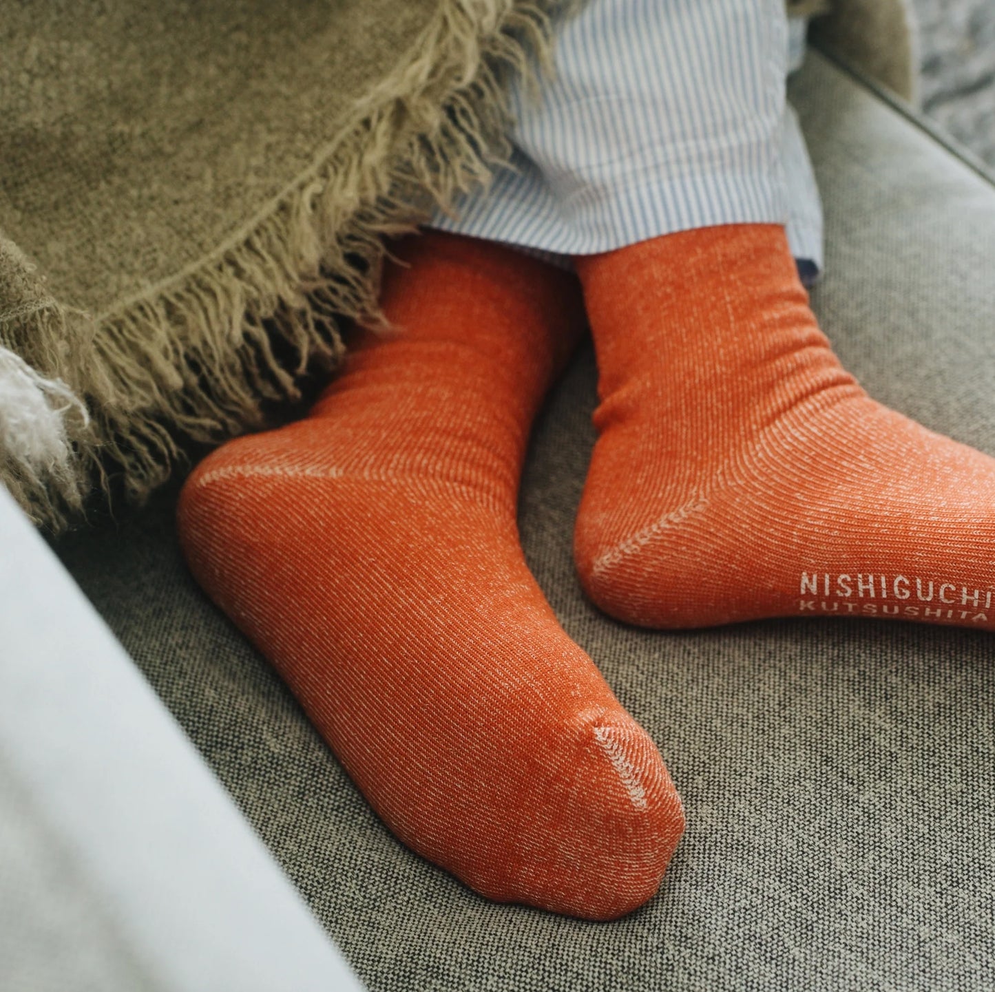 Nishiguchi Kutsushita Praha Silk Cotton Socks Beer Amber Large | Nishiguchi Kutsushita | Miss Arthur | Home Goods | Tasmania