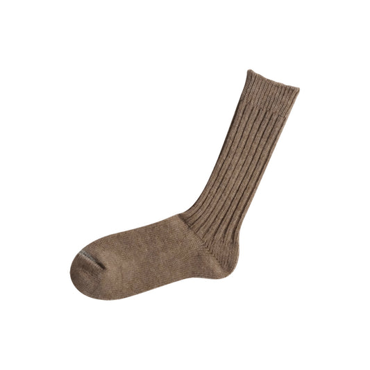 Nishiguchi Kutsushita Praha Wool Ribbed Sock Beige Medium | Nishiguchi Kutsushita | Miss Arthur | Home Goods | Tasmania