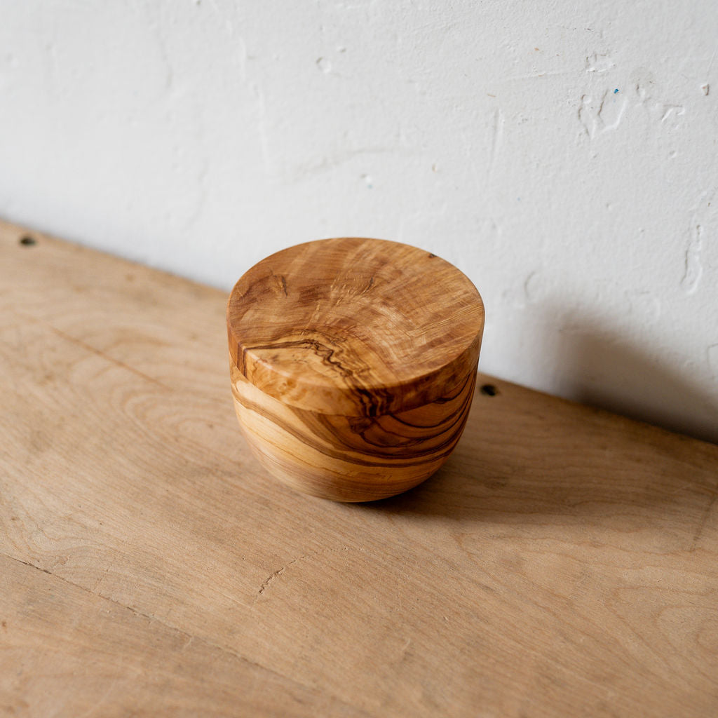 Olive Wood Salt Pot | Artisanal Goods | Miss Arthur | Home Goods | Tasmania
