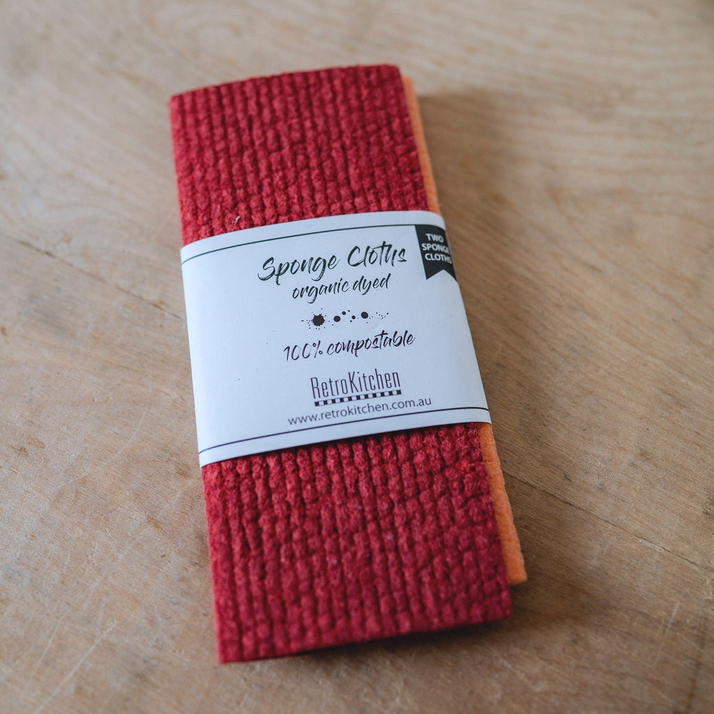 Organic Dyed Sponge Cloths Rust | Retro Kitchen | Miss Arthur | Home Goods | Tasmania