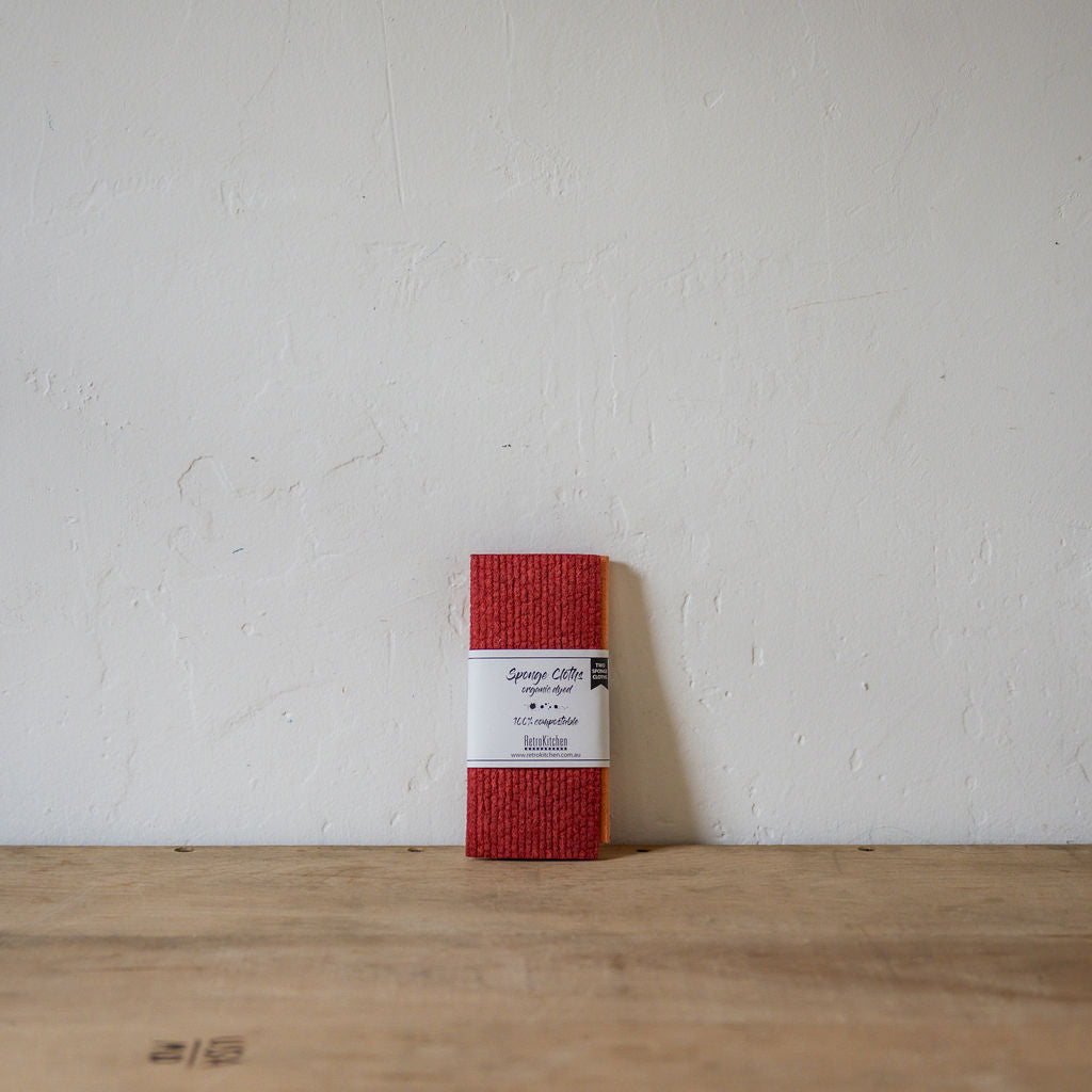 Organic Dyed Sponge Cloths Rust | Retro Kitchen | Miss Arthur | Home Goods | Tasmania