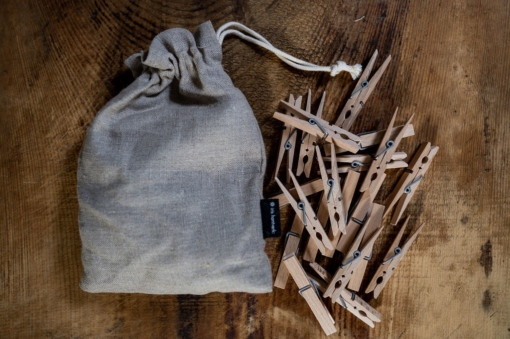 Iris Hantverk Clothes Pegs in Linen Bag | Iris Hantverk | Miss Arthur | Home Goods | Tasmania
