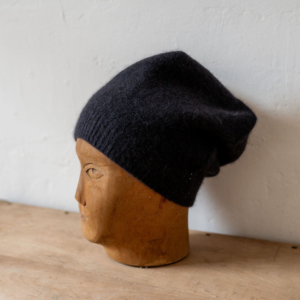 Penelope Durston Angora and Lambswool Slouch Beanie Black | Penelope Durston | Miss Arthur | Home Goods | Tasmania