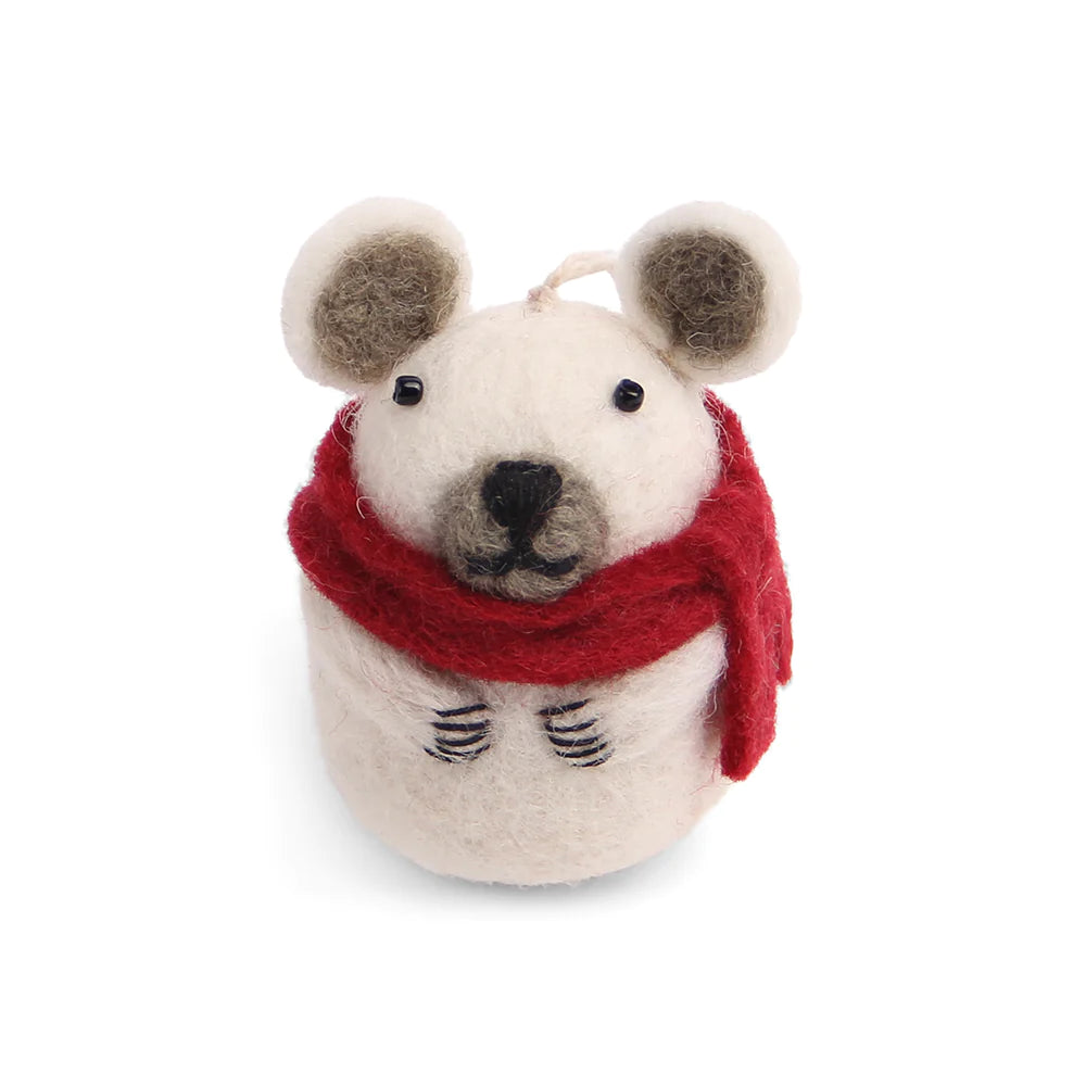Polar Bear with Scarf Felt Decoration | Gry & Sif | Miss Arthur | Home Goods | Tasmania