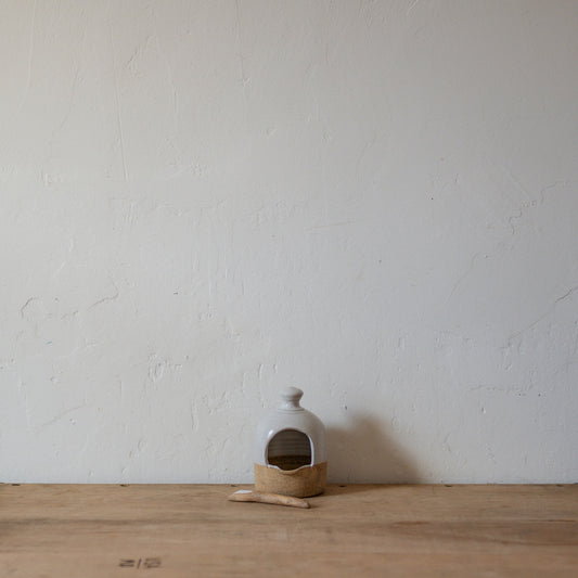 Pottery Salt Cellar with Spoon | Artisanal Goods | Miss Arthur | Home Goods | Tasmania