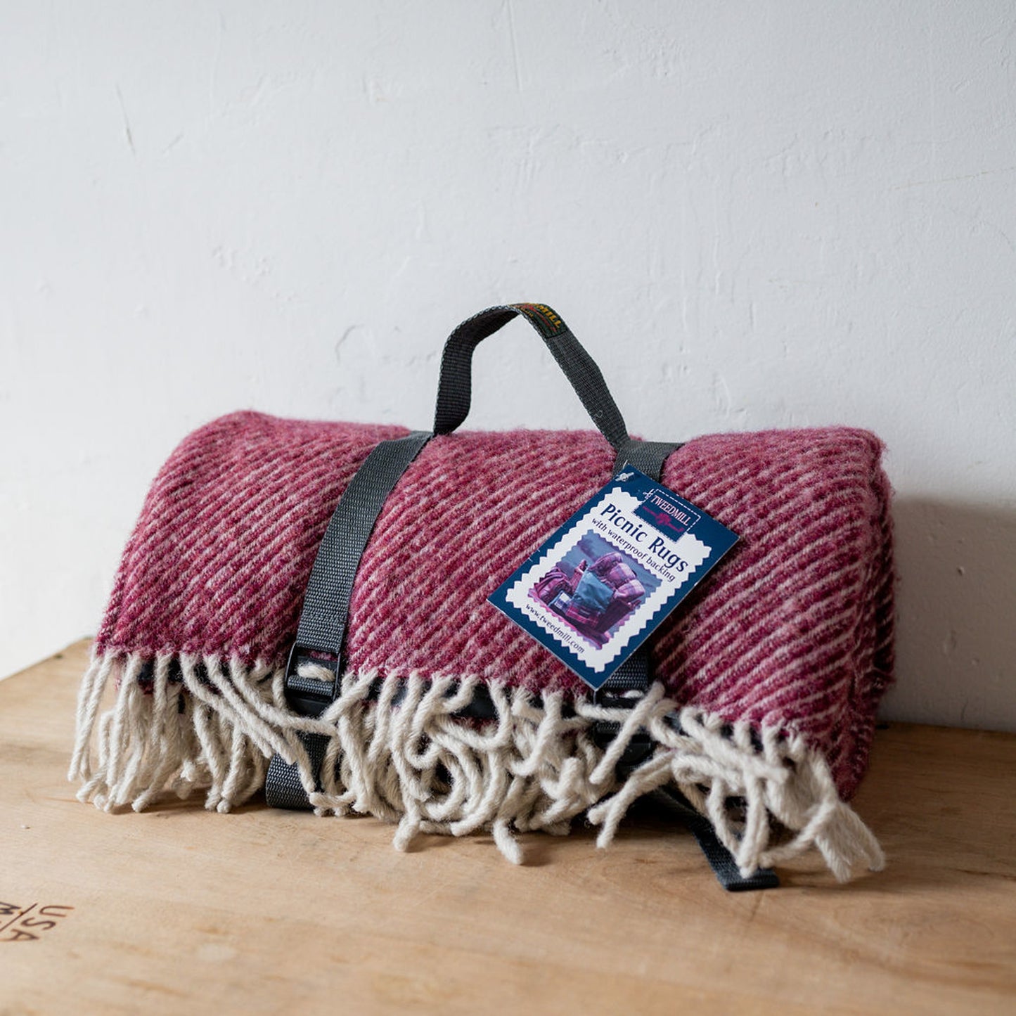 Tweedmill Textiles Polo Wool Picnic Rug Rosewood Grey | Tweedmill Textiles | Miss Arthur | Home Goods | Tasmania