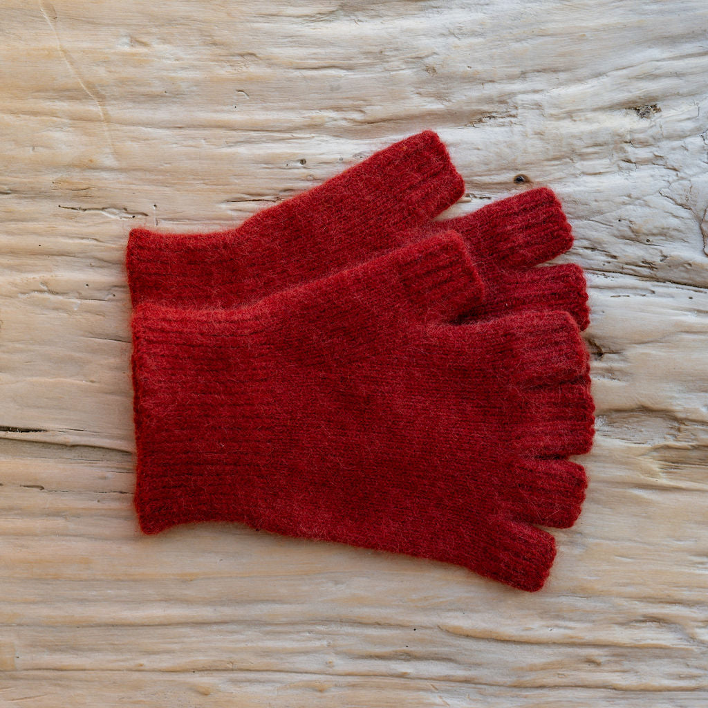 Penelope Durston Short Angora and Lambswool Fingerless Gloves Rust | Penelope Durston | Miss Arthur | Home Goods | Tasmania