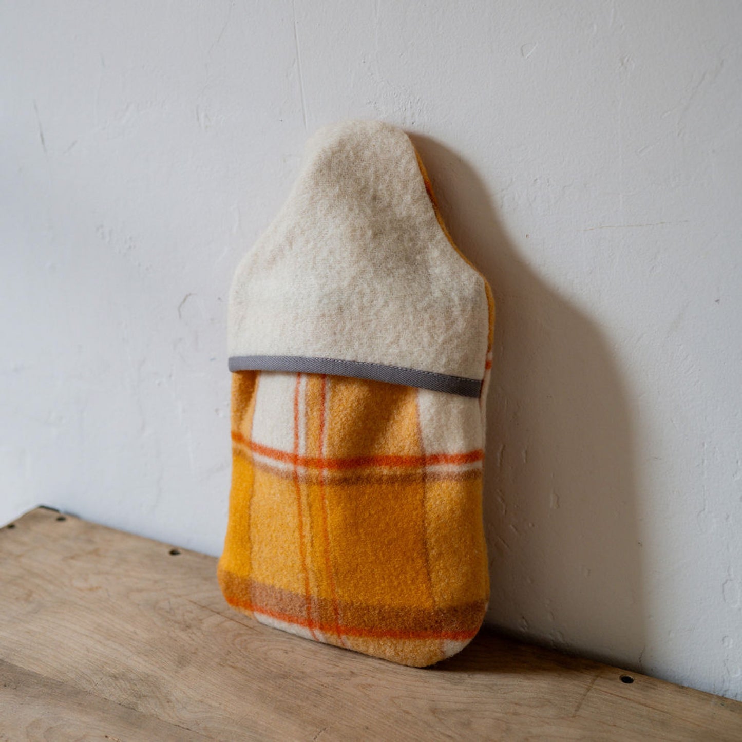 Vintage Wool Blanket Hot Water Bottle Cover Orange Tartan | Miss Arthur | Miss Arthur | Home Goods | Tasmania