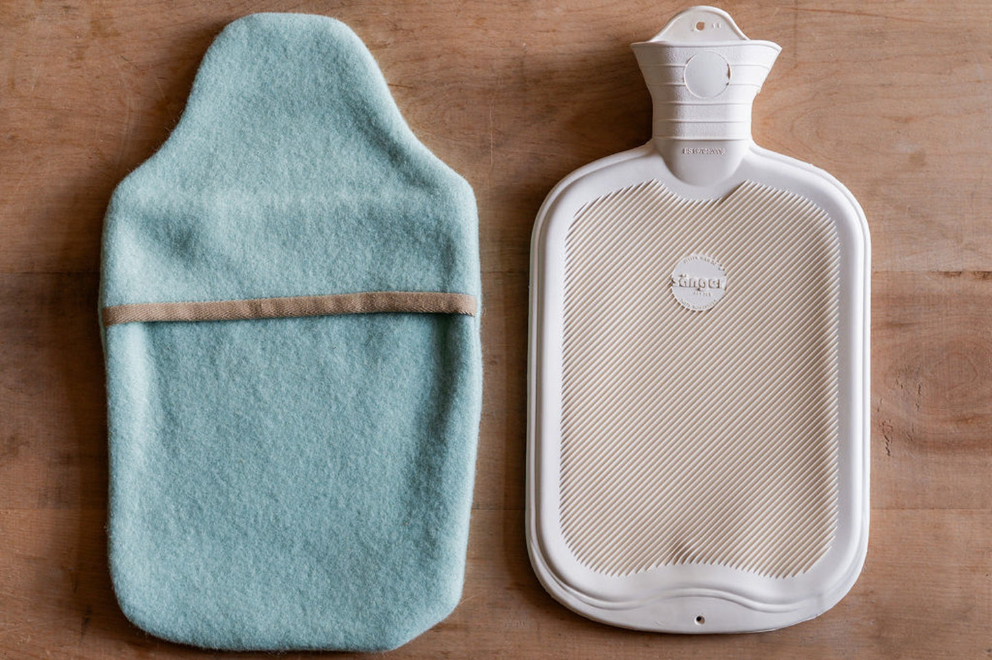 Vintage Wool Blanket Hot Water Bottle Cover Aqua | Miss Arthur | Miss Arthur | Home Goods | Tasmania
