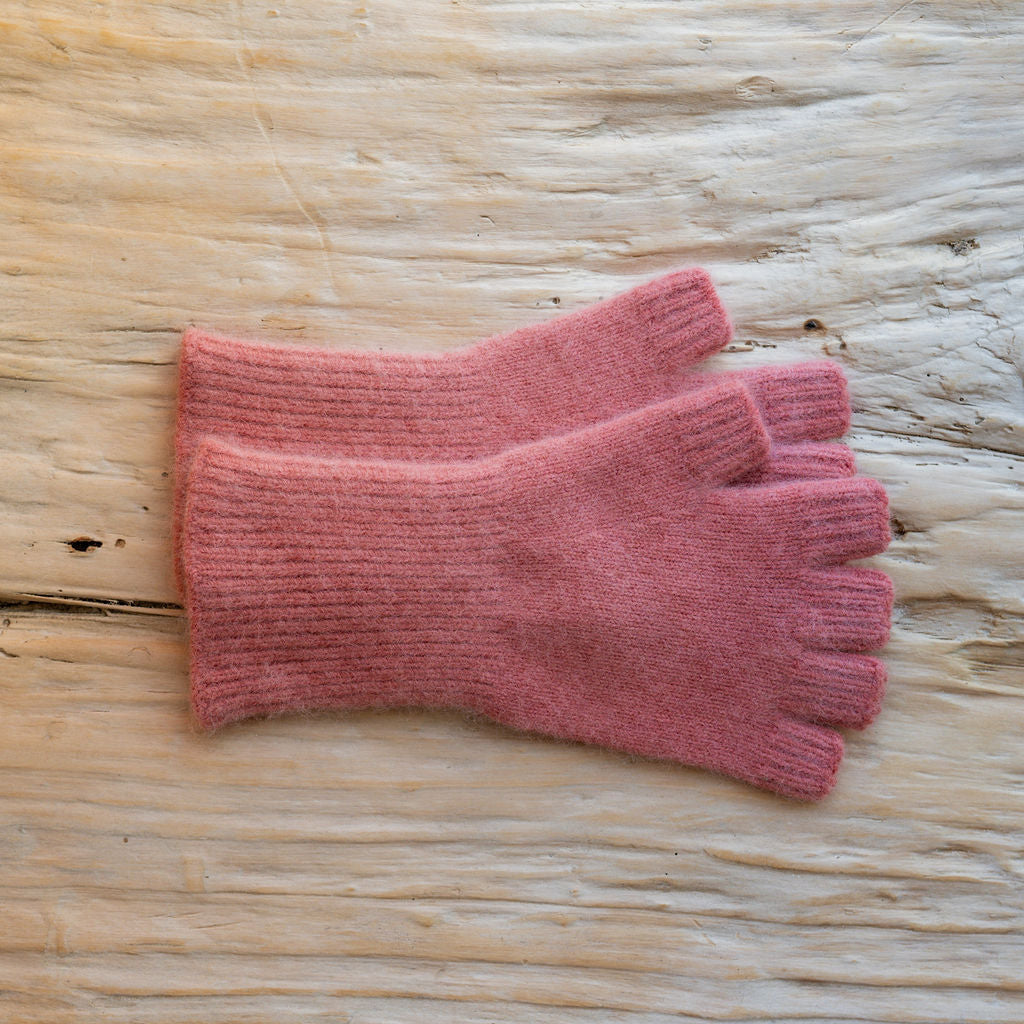 Penelope Durston Angora and Lambswool Fingerless Gloves Shell Pink | Penelope Durston | Miss Arthur | Home Goods | Tasmania