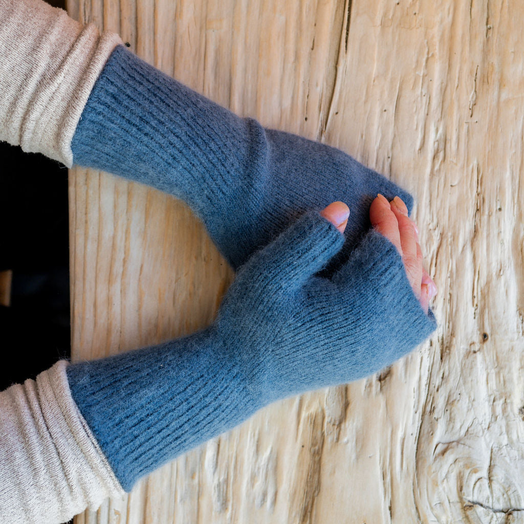 Penelope Durston Angora and Lambswool Slove Slate Blue | Penelope Durston | Miss Arthur | Home Goods | Tasmania