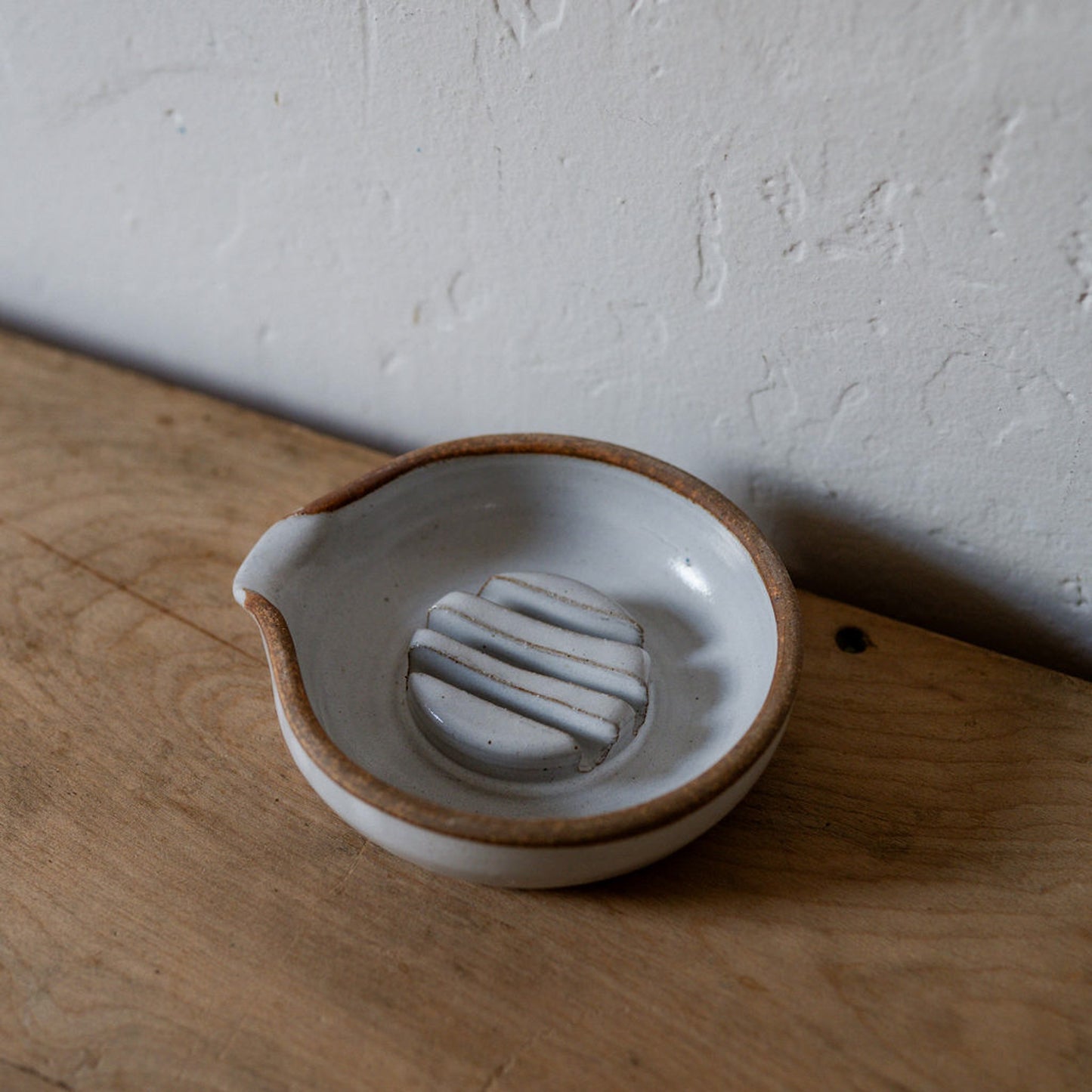 Pottery Soap Dish with Spout Speckled | Artisanal Goods | Miss Arthur | Home Goods | Tasmania
