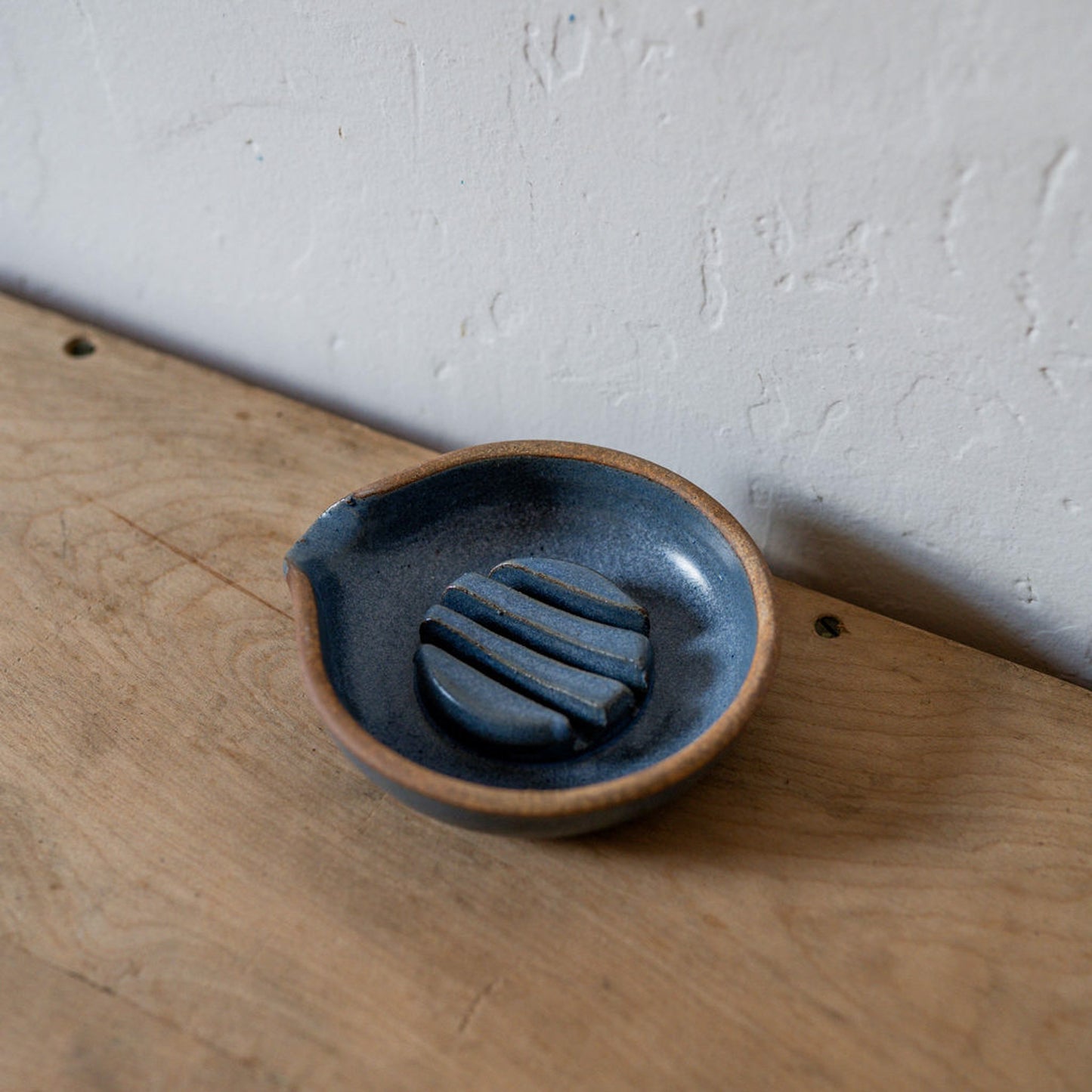 Pottery Soap Dish with Spout Blue | Artisanal Goods | Miss Arthur | Home Goods | Tasmania