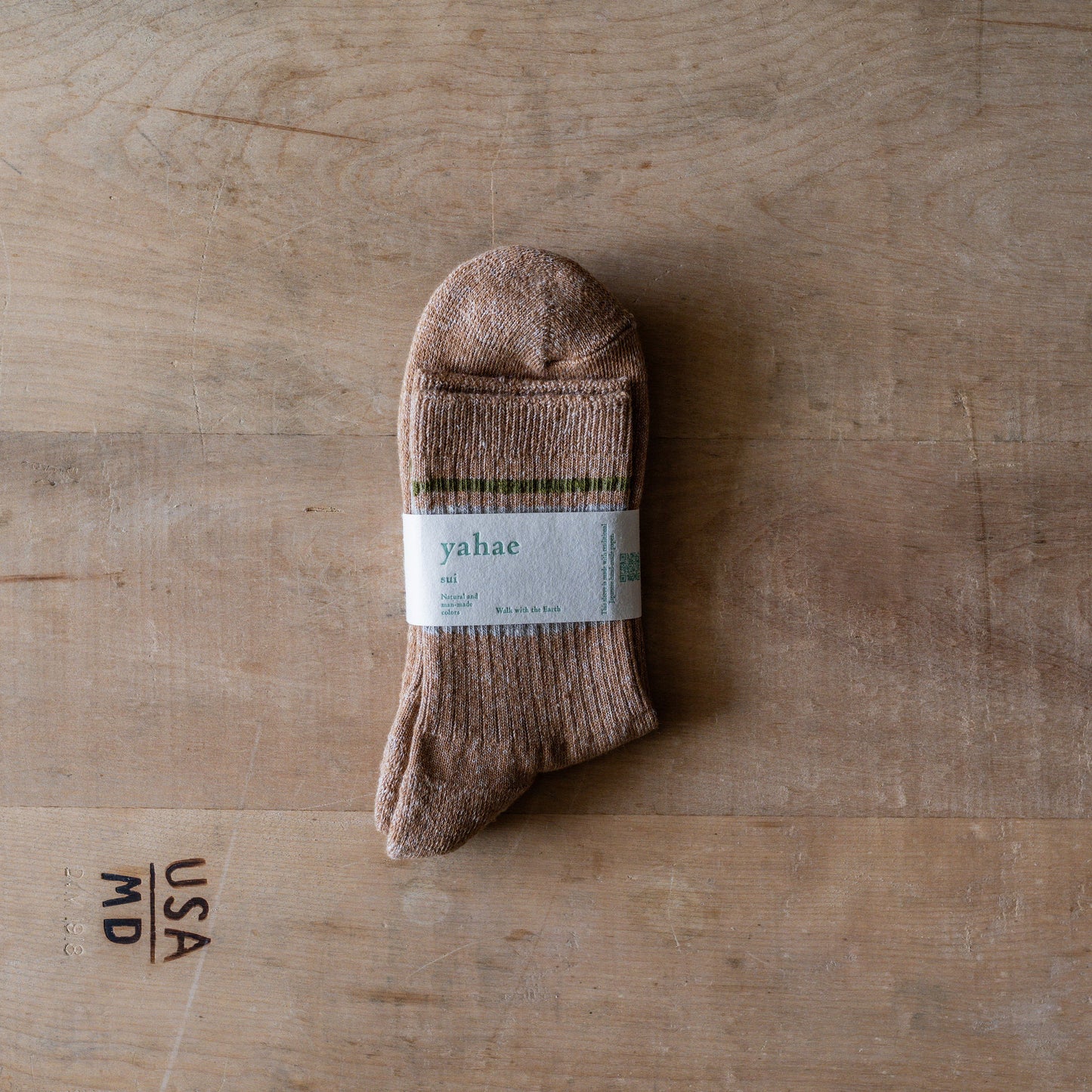Yahae Organic Cotton Linen Pile Sole Line Socks Green Large | Yahae | Miss Arthur | Home Goods | Tasmania
